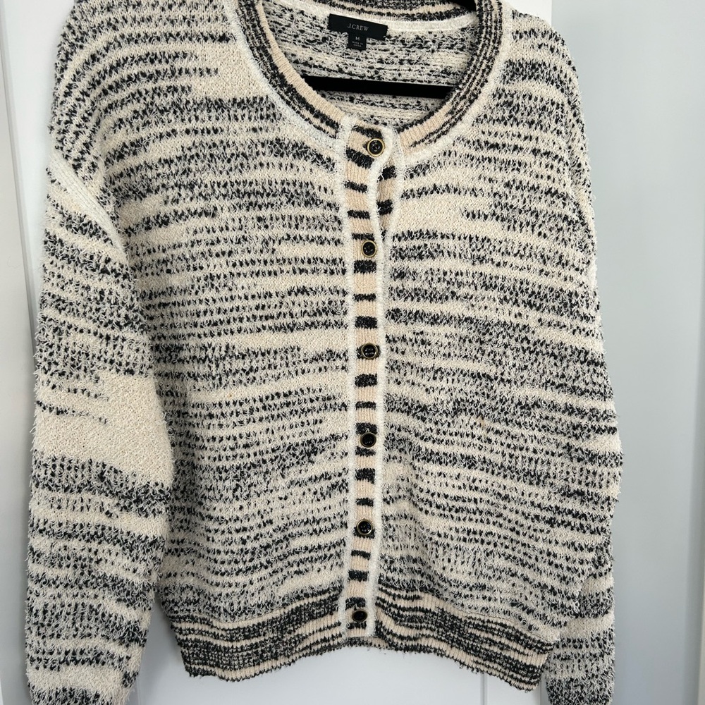 J. Crew Black and White Cardigan Sweater